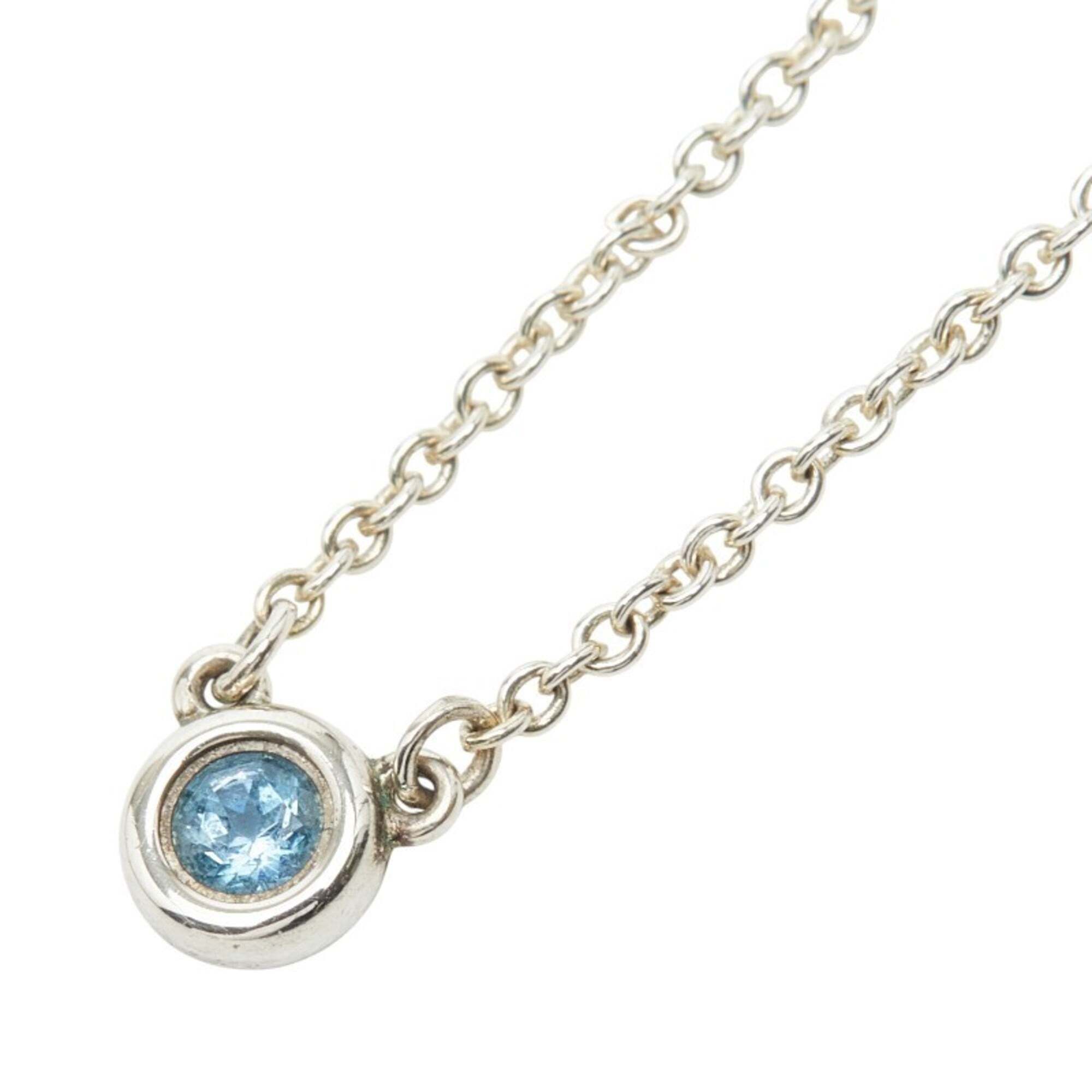 Tiffany & Co. Elsa Peretti Color By The Yard Aquamarine Necklace In Silver An...